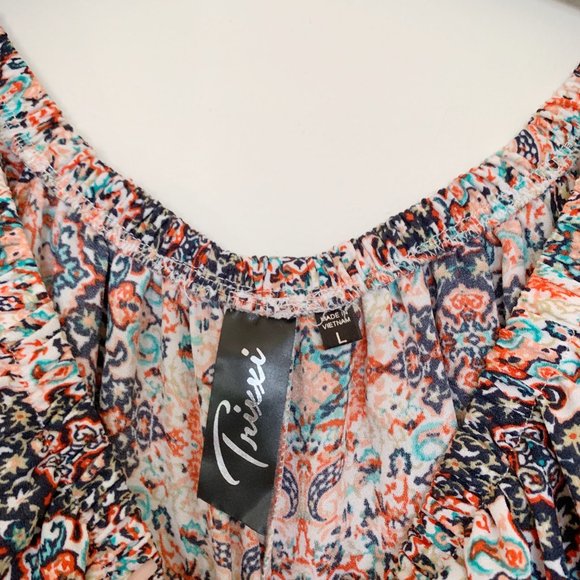 JUNIORS OFF-THE-SHOULDER SHIFT DRESS, COMBO - Picture 5 of 7